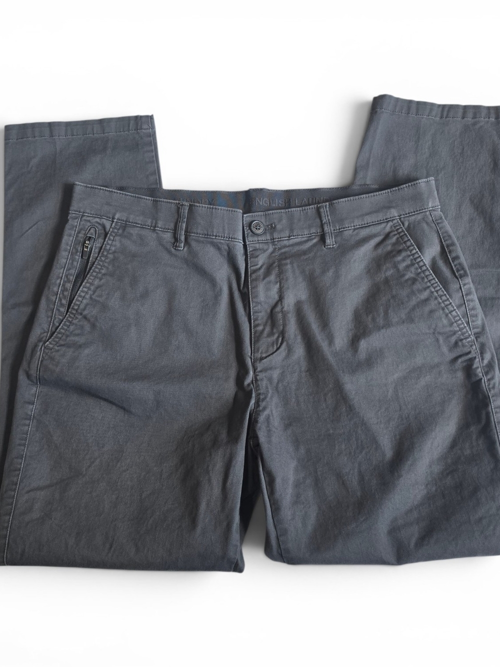 English Laundry Men's Charcoal Gray Clean Minimalistic Chino Trouser